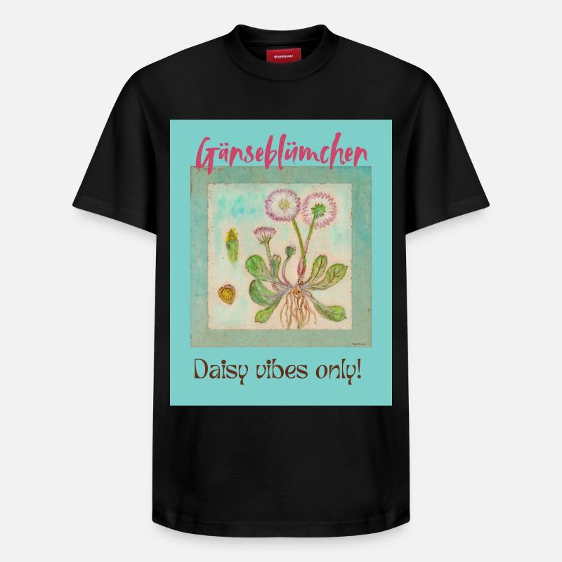Gänseblümchen Vibes - Relaxed Unisex Supima Cotton T-Shirt – von SPREAD - Schwarz