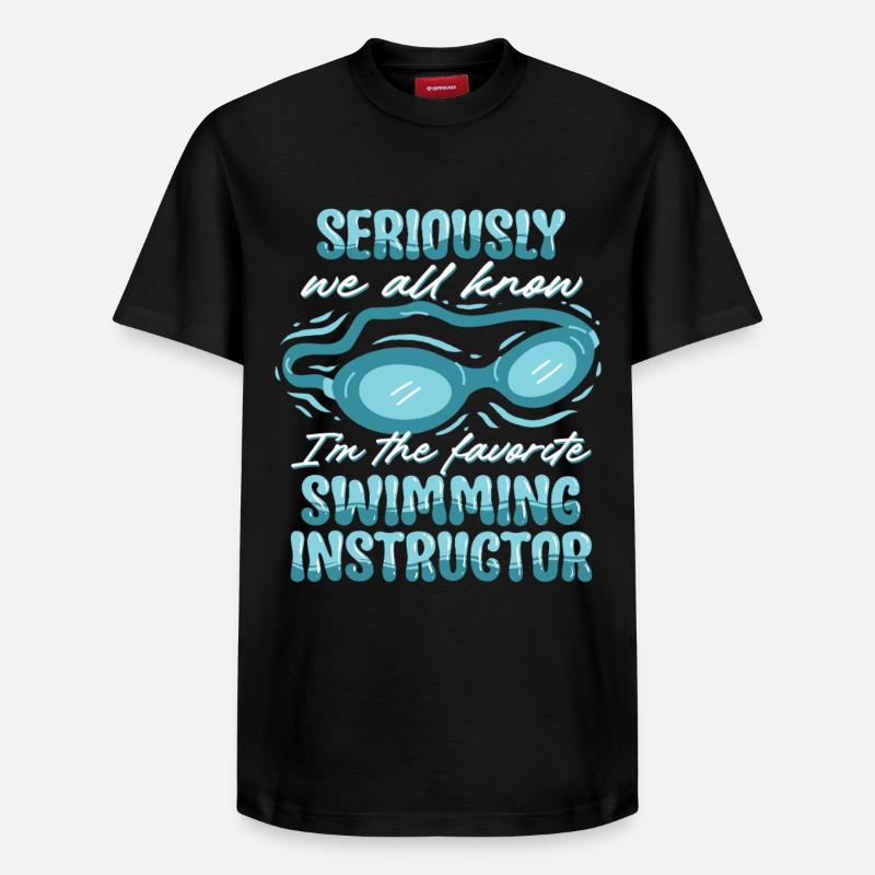 Moniteur de natation - T-shirt unisexe décontracté en coton Supima – de SPREAD - noir
