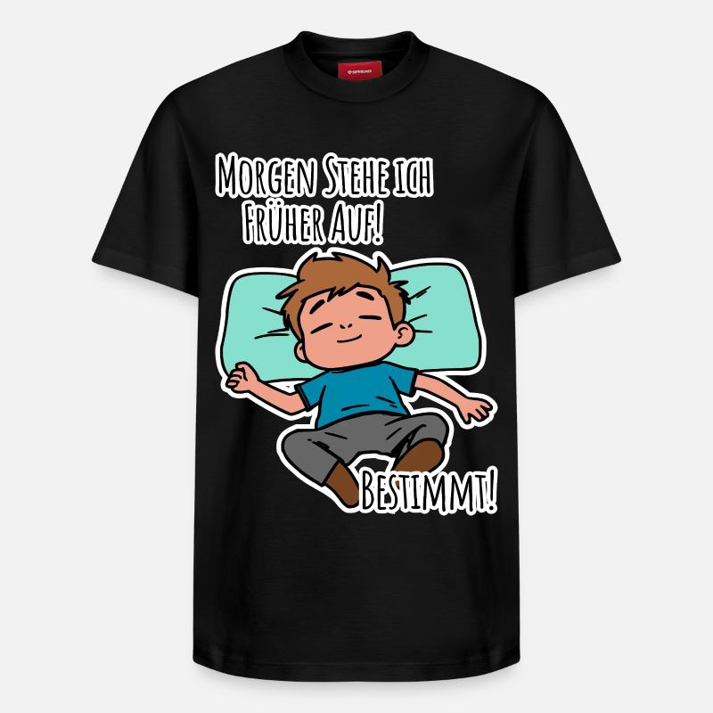 Morgenmuffel? Früh aufstehen oder faulenzen? - Relaxed Unisex Supima Cotton T-Shirt – von SPREAD - Schwarz
