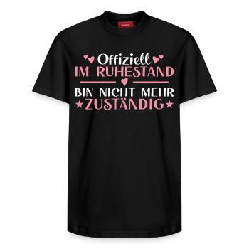 Retraité non responsable - retraite - T-shirt unisexe décontracté en coton Supima – de SPREAD - noir - Devant - AI Model Female 172 light (172cm) & AI Model Male 178 light (178cm)