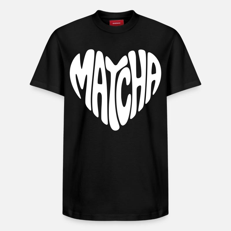 Cœur Matcha - T-shirt unisexe décontracté en coton Supima – de SPREAD - noir