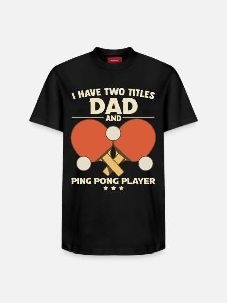 Papa Ping-Pong Tennis De Table Fête Des Pères  - T-shirt unisexe décontracté en coton Supima – de SPREAD - noir