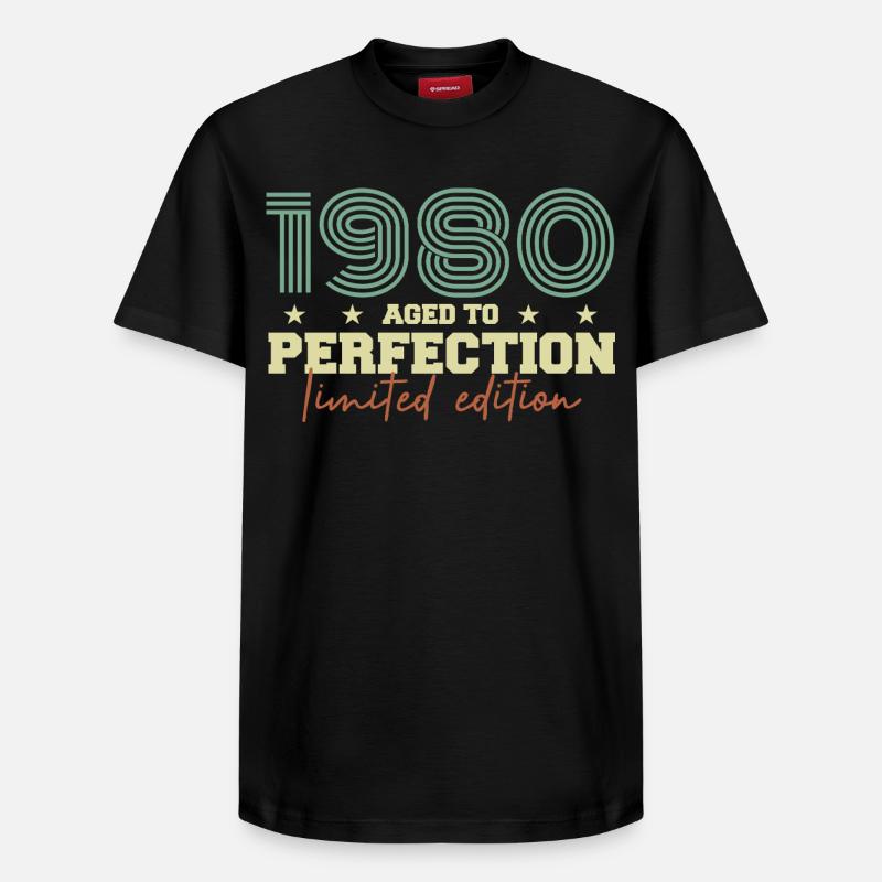 1980 - T-shirt unisexe décontracté en coton Supima – de SPREAD - noir