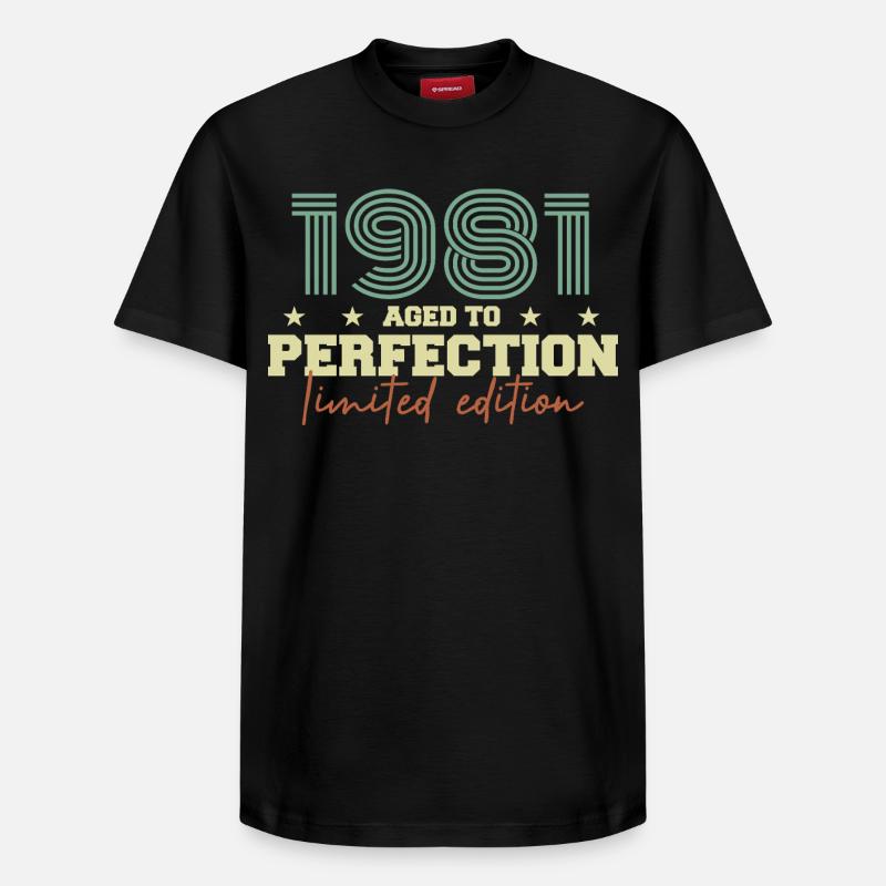 1981 - T-shirt unisexe décontracté en coton Supima – de SPREAD - noir