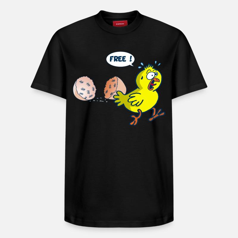 La libération du poussin - T-shirt unisexe décontracté en coton Supima – de SPREAD - noir