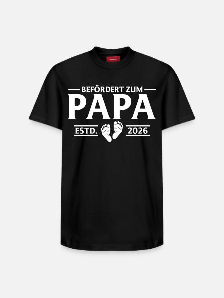 Befördert zum Papa 2026 Vaterschaft - Relaxed Unisex Supima Cotton T-Shirt – von SPREAD - Schwarz