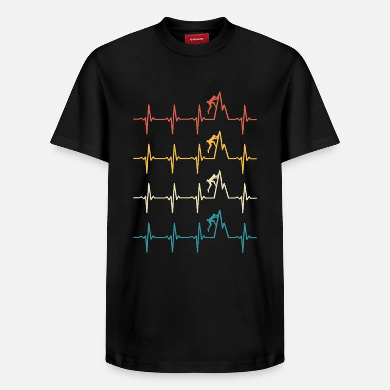 Escalade Battement de cœur grimpeur - T-shirt unisexe décontracté en coton Supima – de SPREAD - noir
