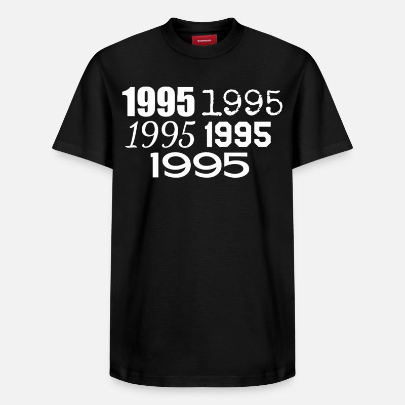 1995 - Relaxed Unisex Supima Cotton T-Shirt – von SPREAD - Schwarz