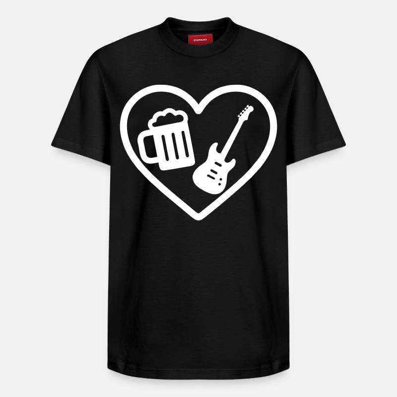 Heart Rock Bier - Relaxed Unisex Supima Cotton T-Shirt – von SPREAD - Schwarz