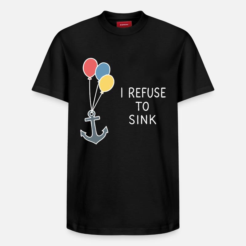 Refuse to Sink – Amidon & Mer - T-shirt unisexe décontracté en coton Supima – de SPREAD - noir