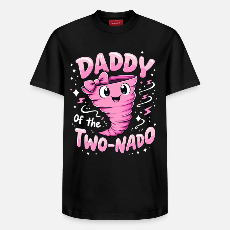 Daddy Two-Nado Pink Wirbel - Relaxed Unisex Supima Cotton T-Shirt – von SPREAD - Schwarz
