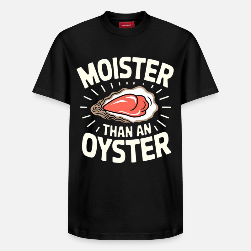 Moister als Auster – Wortwitz-Design - Relaxed Unisex Supima Cotton T-Shirt – von SPREAD - Schwarz