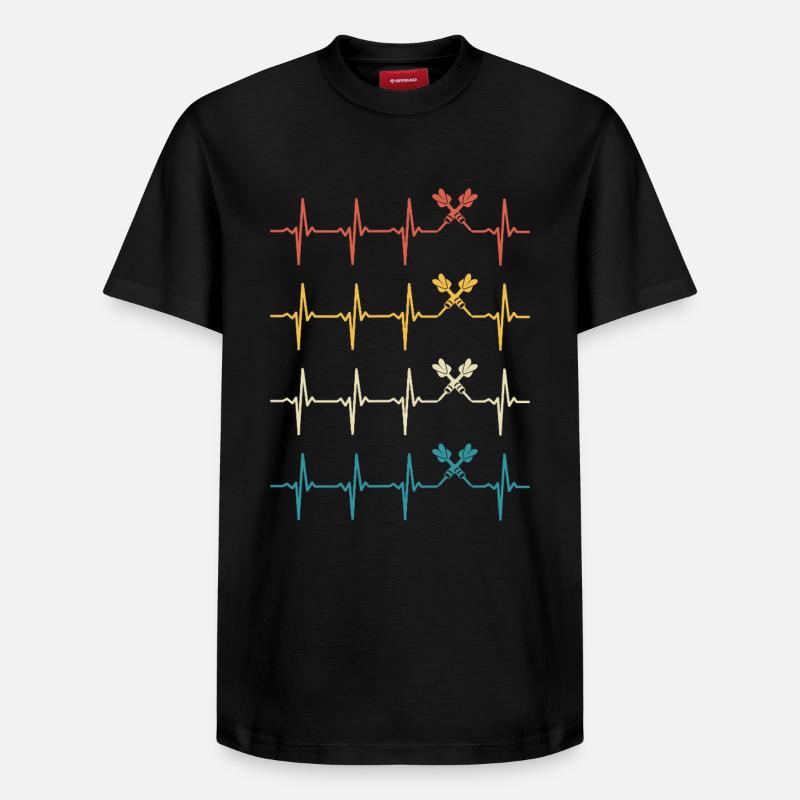 Dart Heartbeat Rétro Darts Darter - T-shirt unisexe décontracté en coton Supima – de SPREAD - noir