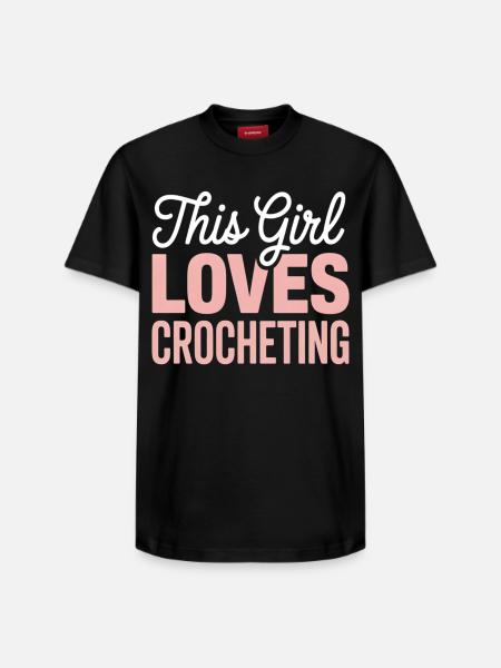 Cette fille adore le crochet - T-shirt unisexe décontracté en coton Supima – de SPREAD - noir
