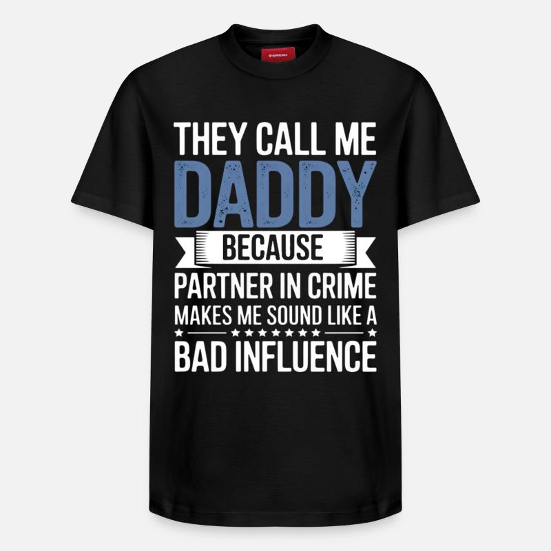 Daddy Partner in Crime Tee - Relaxed Unisex Supima Cotton T-Shirt – von SPREAD - Schwarz