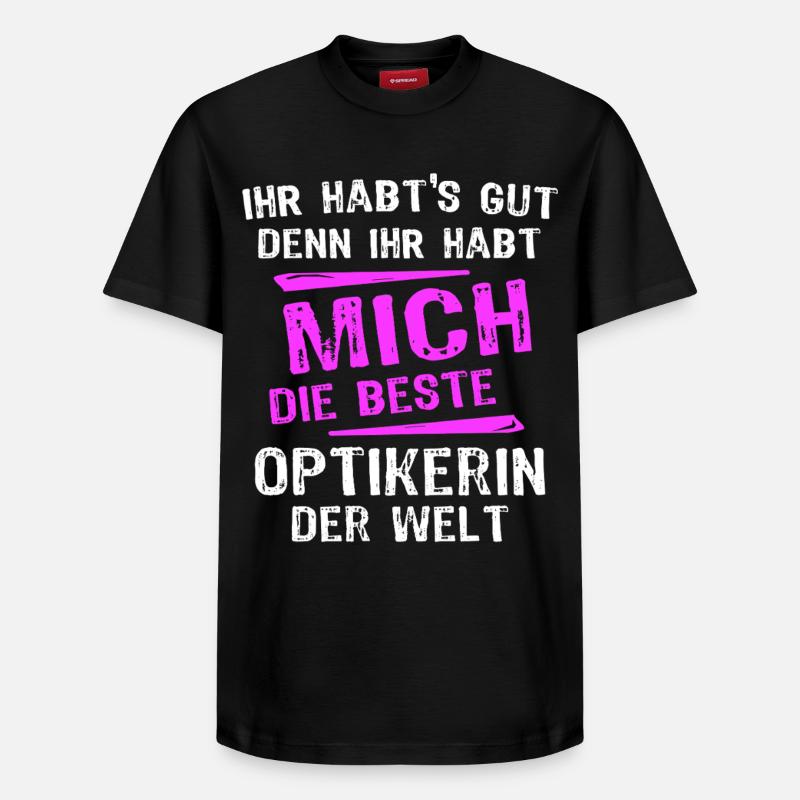 Optician Spruch - Relaxed Unisex Supima Cotton T-Shirt – by SPREAD - black