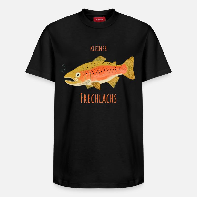 Petit saumon espiègle - T-shirt unisexe décontracté en coton Supima – de SPREAD - noir