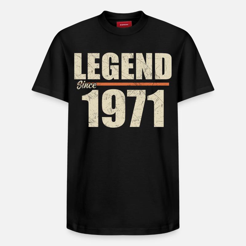 Anniversaire 1971 | Légende depuis 1971 - T-shirt unisexe décontracté en coton Supima – de SPREAD - noir