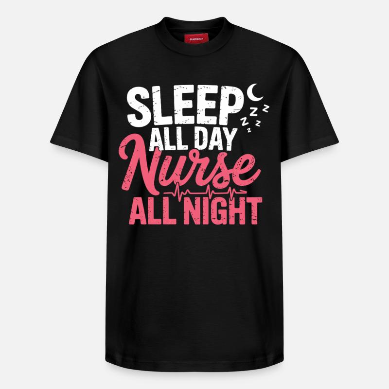 Service de nuit et d’infirmière - T-shirt unisexe décontracté en coton Supima – de SPREAD - noir