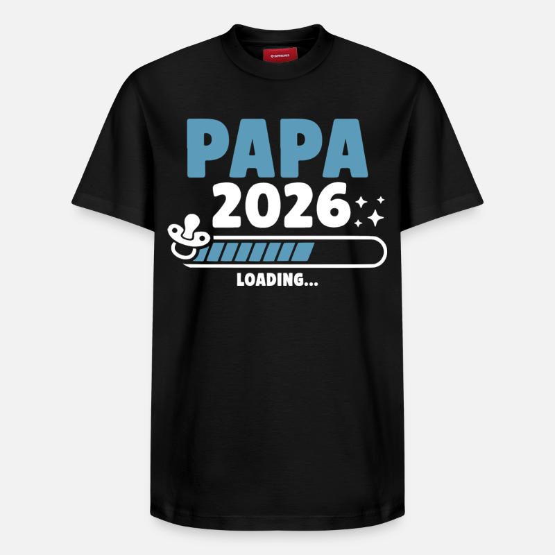 Papa 2026 en chargement... - T-shirt unisexe décontracté en coton Supima – de SPREAD - noir