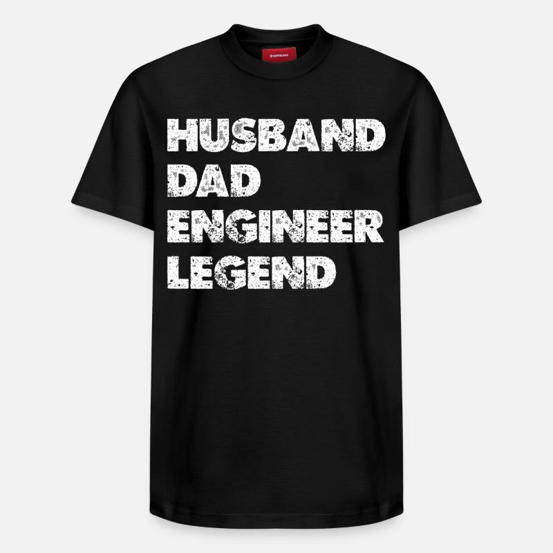 Husband Dad Engineer Legend - Relaxed Unisex Supima Cotton T-Shirt – von SPREAD - Schwarz