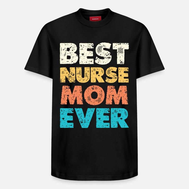 Meilleure maman infirmière - T-shirt unisexe décontracté en coton Supima – de SPREAD - noir