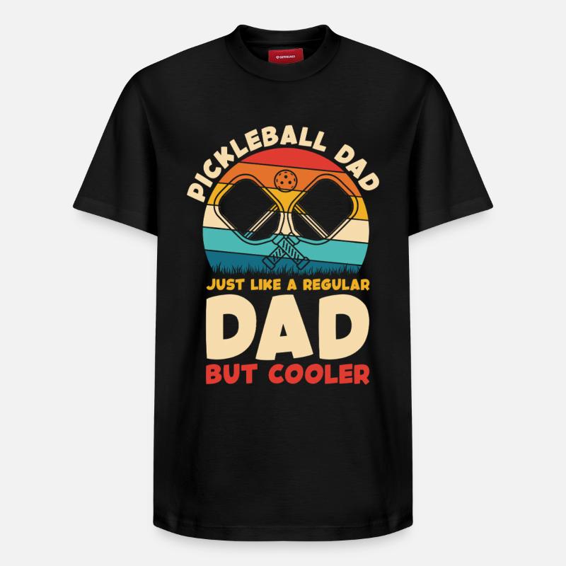 Pickleball Dad Cooler Than Regular - Relaxed Unisex Supima Cotton T-Shirt – von SPREAD - Schwarz
