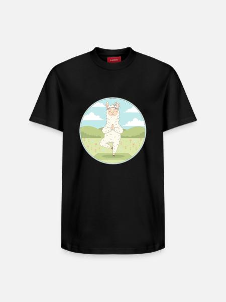 Zen Yoga Llama Llamaste Meditation Art - Relaxed Unisex Supima Cotton T-Shirt – by SPREAD - black