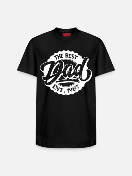The Best Dad EST (1987) - Relaxed Unisex Supima Cotton T-Shirt – by SPREAD - black