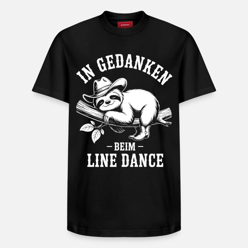 Faultier träumt von Line Dance - Relaxed Unisex Supima Cotton T-Shirt – von SPREAD - Schwarz