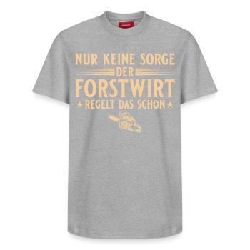 Le forestier organise déjà cela - bûcheron - T-shirt unisexe décontracté en coton Supima – de SPREAD - gris chiné - Devant - AI Model Female 172 dark (172cm) & AI Model Male 185 dark (185cm)
