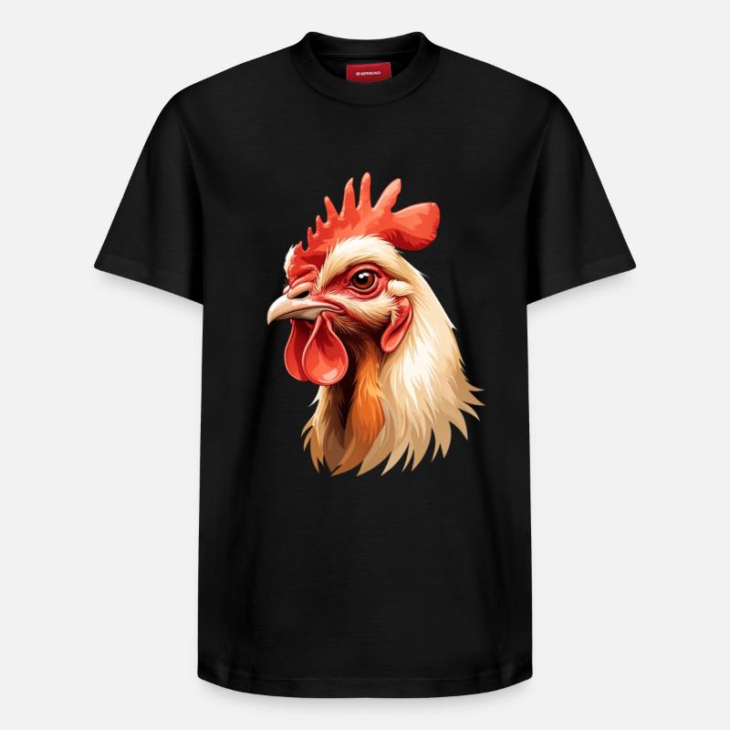 Hahnenkopf Farbexplosion - Relaxed Unisex Supima Cotton T-Shirt – von SPREAD - Schwarz