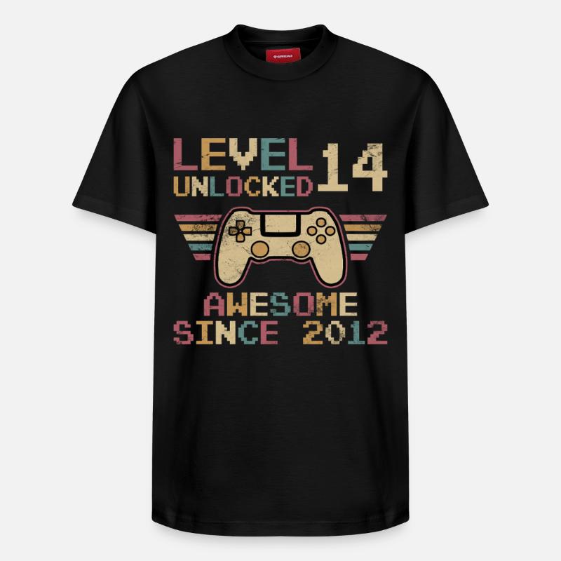 Niveau 14 débloqué - T-shirt unisexe décontracté en coton Supima – de SPREAD - noir