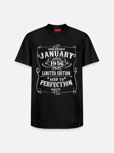 Legends-were-born-in-January-1956 - Relaxed Unisex Supima Cotton T-Shirt – by SPREAD - black