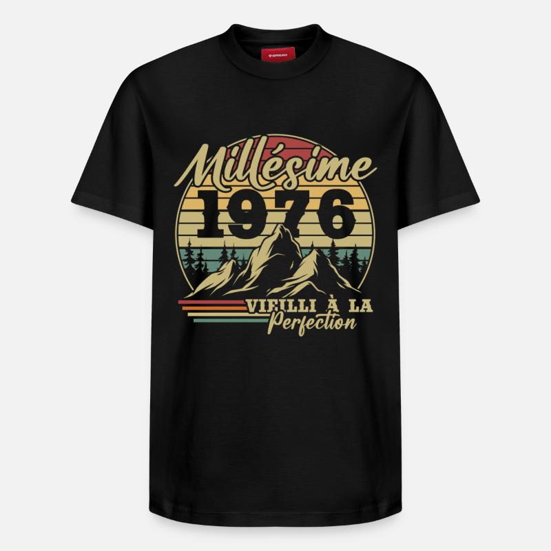 Millésime 1976 - T-shirt unisexe décontracté en coton Supima – de SPREAD - noir