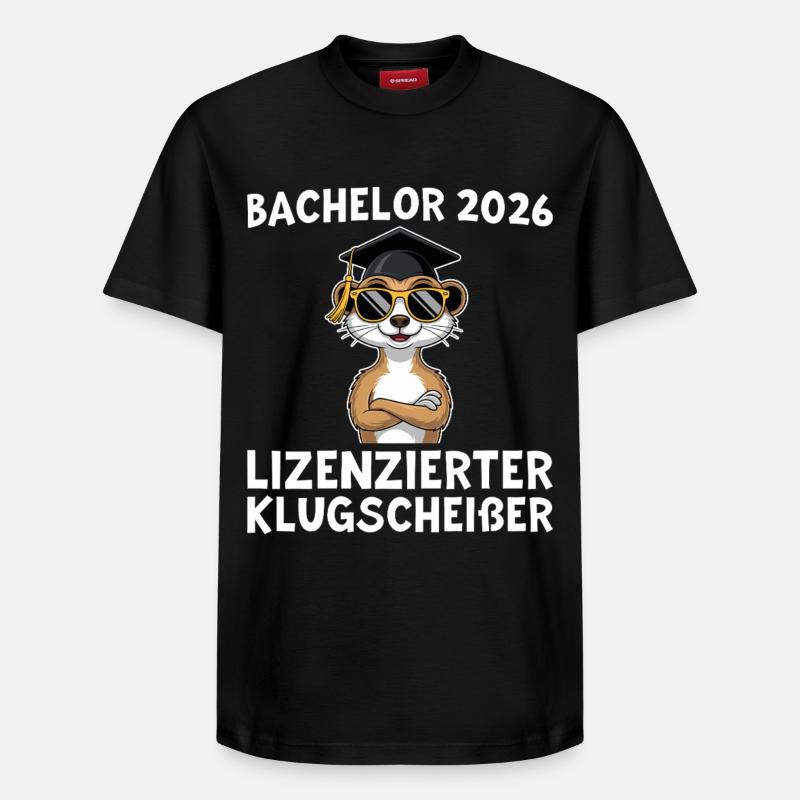 Abschlussprüfung 2026 Bachelortitel Geschenkidee - Relaxed Unisex Supima Cotton T-Shirt – von SPREAD - Schwarz