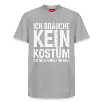 Karneval Fasching Fasnet Kostüm - Relaxed Unisex Supima Cotton T-Shirt – von SPREAD - Grau meliert - Vorne - AI Model Female 172 dark (172cm) & AI Model Male 185 dark (185cm)