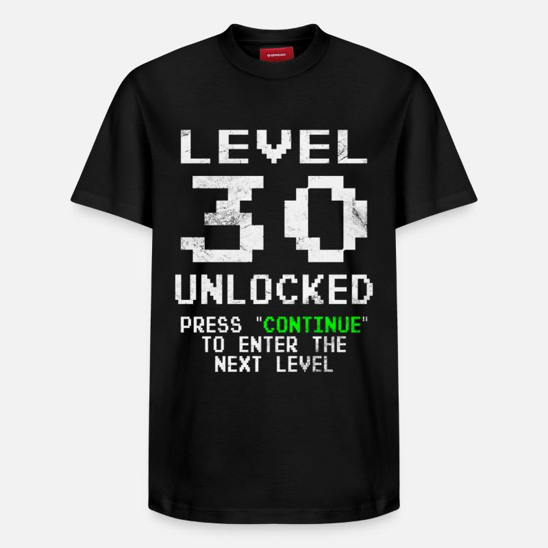 Level 30 unlocked - Relaxed Unisex Supima Cotton T-Shirt – von SPREAD - Schwarz