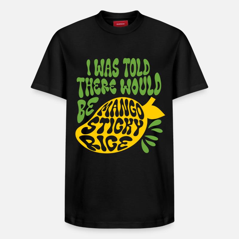 Mango Sticky Reis - Relaxed Unisex Supima Cotton T-Shirt – von SPREAD - Schwarz