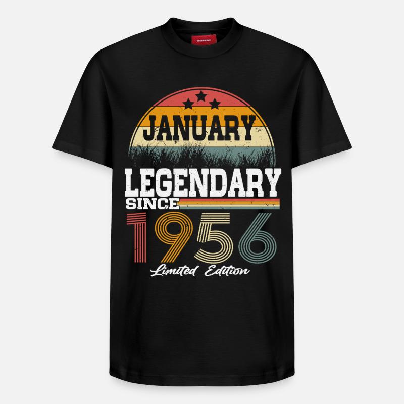 Legenden-wurden-im-Januar-1956-geboren - Relaxed Unisex Supima Cotton T-Shirt – von SPREAD - Schwarz