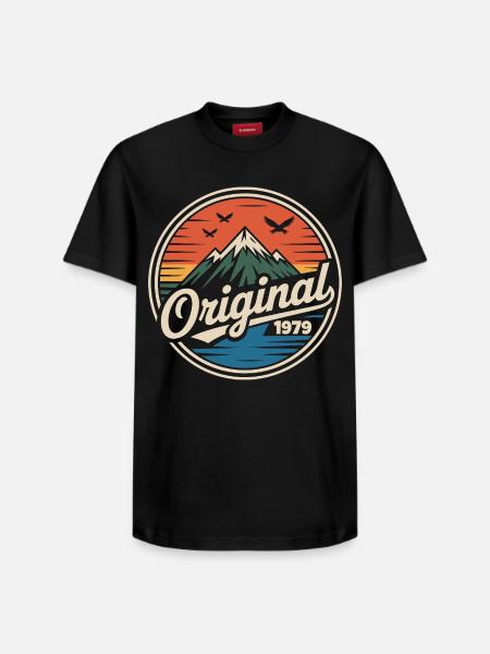 Originales Retro-Jubiläum von 1979 - Relaxed Unisex Supima Cotton T-Shirt – von SPREAD - Schwarz