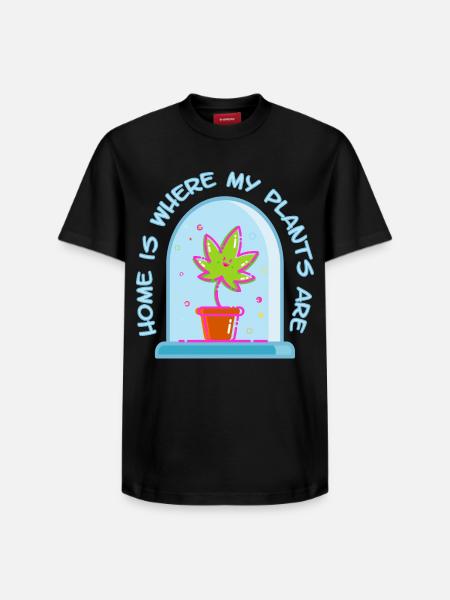 Home is where my plants are - Relaxed Unisex Supima Cotton T-Shirt – by SPREAD - black