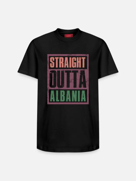 Straight outta Albania - Relaxed Unisex Supima Cotton T-Shirt – by SPREAD - black