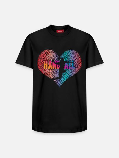 Handball Player Heart - Relaxed Unisex Supima Cotton T-Shirt – by SPREAD - black