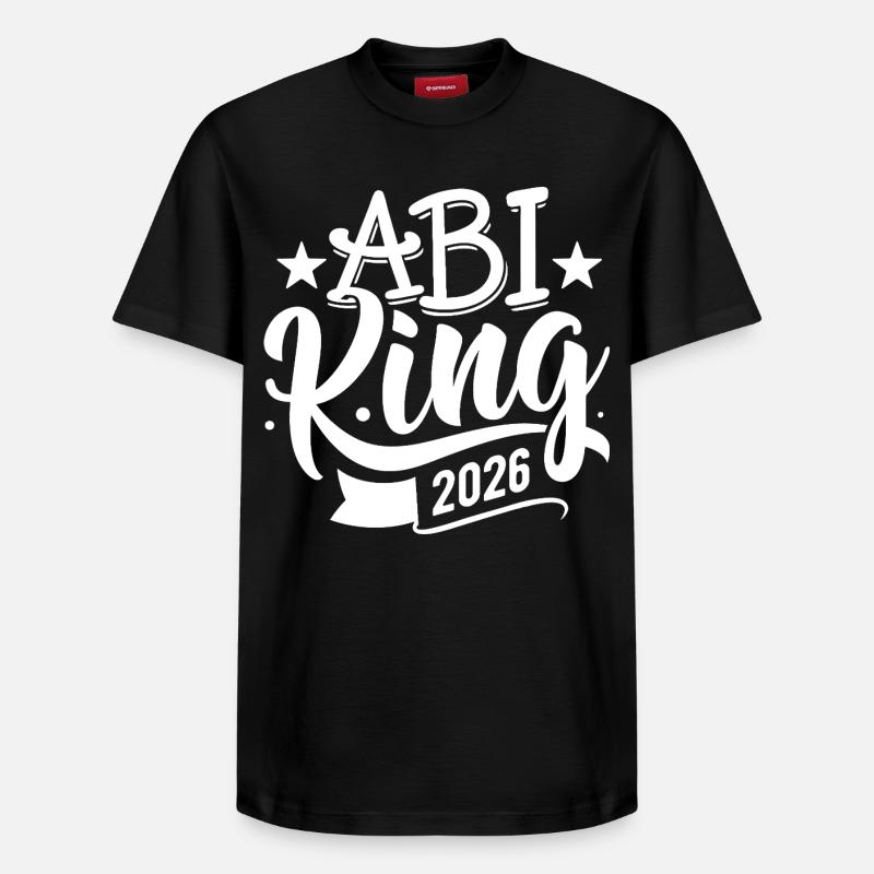 Abi King 2026 - Abitur - Spruch - T-shirt unisexe décontracté en coton Supima – de SPREAD - noir