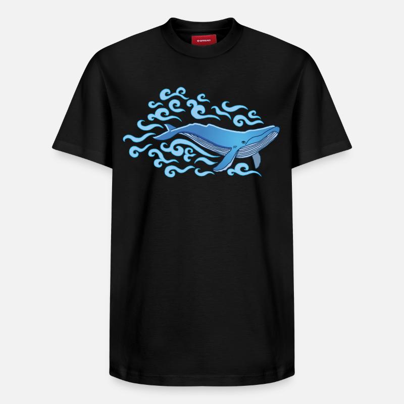 La baleine bleue - T-shirt unisexe décontracté en coton Supima – de SPREAD - noir