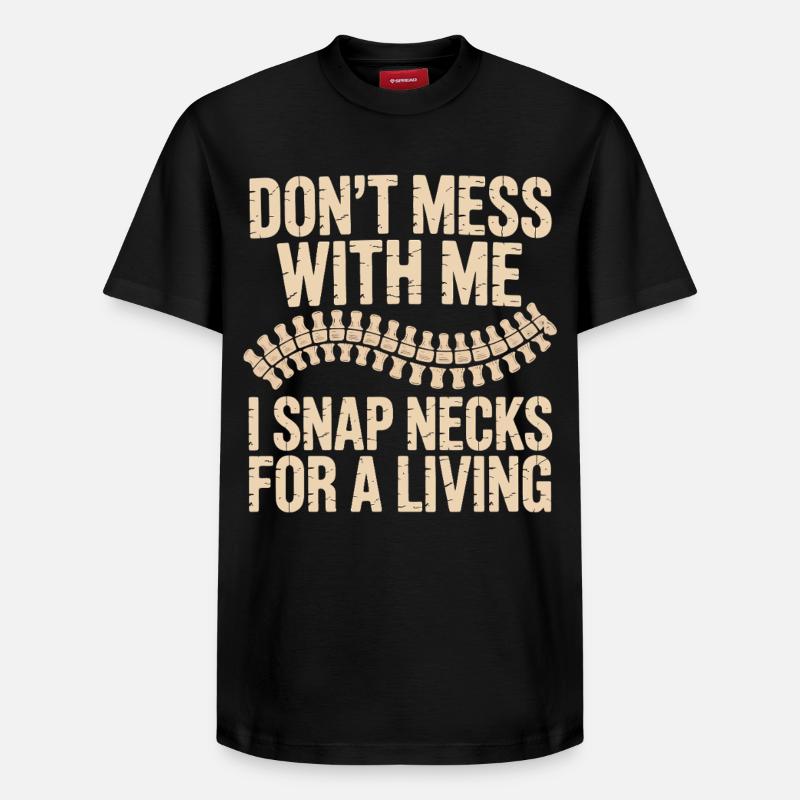 Dont Mess With Me Zip Neck - Relaxed Unisex Supima Cotton T-Shirt – von SPREAD - Schwarz
