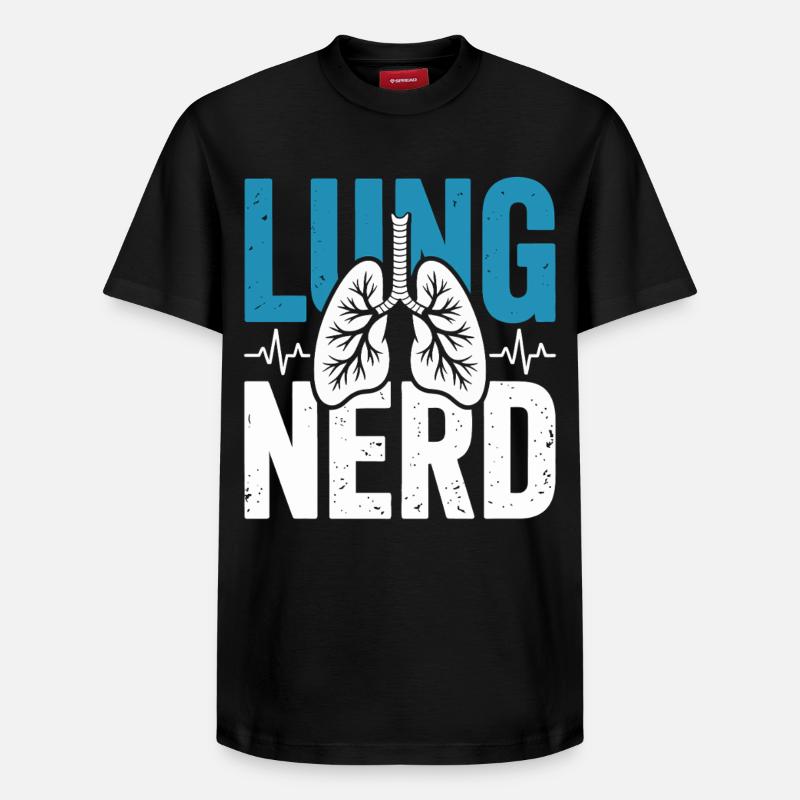 Lungen Nerd Graphic - Relaxed Unisex Supima Cotton T-Shirt – von SPREAD - Schwarz