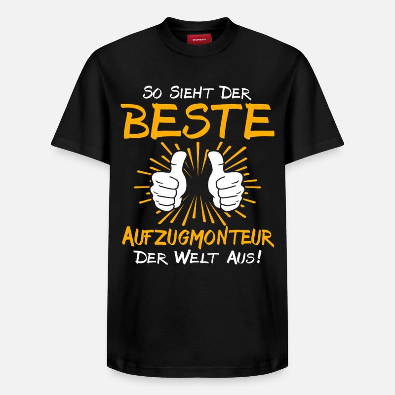 Aufzugmonteur Geschenkidee - Relaxed Unisex Supima Cotton T-Shirt – von SPREAD - Schwarz
