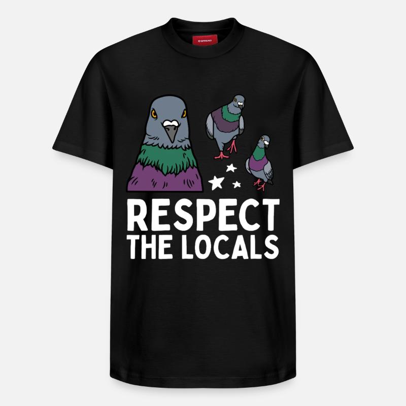 Respect les locaux Pigeons coo - T-shirt unisexe décontracté en coton Supima – de SPREAD - noir
